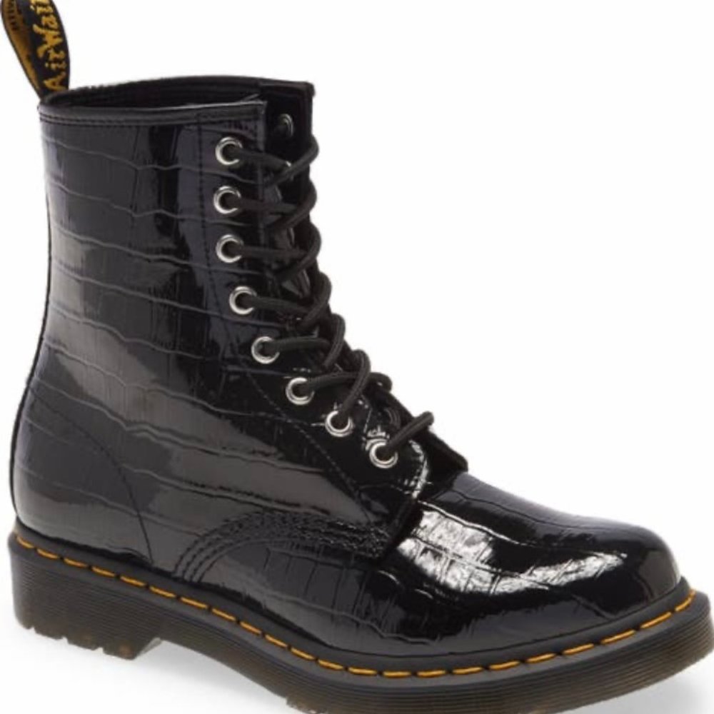 DR. MARTENS 1460 Faux Croc Embossed Boots